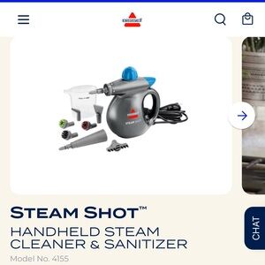 New in box Bissell steam shot handheld steam sanitizer and cleaner